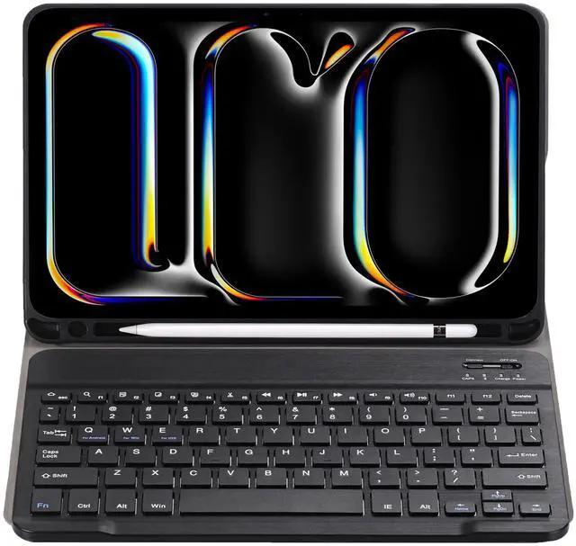 Alt view image 5 of 5 - KcoxdCn Slim Candy Colors Keyboard Case Compatible with iPad Pro 11 Inch (M4) (5th Gen) 2024 Released with S Pen Holder, Mutil Angles Stand Cover Detachable Wireless Keyboard (Black)