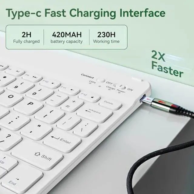 Alt view image 4 of 5 - KVTVOU Keyboard Case for iPad 9th/8th/7th Generation (10.2 Inch, 2021/2020/2019), Smart Magnetic Detachable Wireless Bluetooth Keyboard, Folio Stand Cover with Pencil Holder, Dark Green