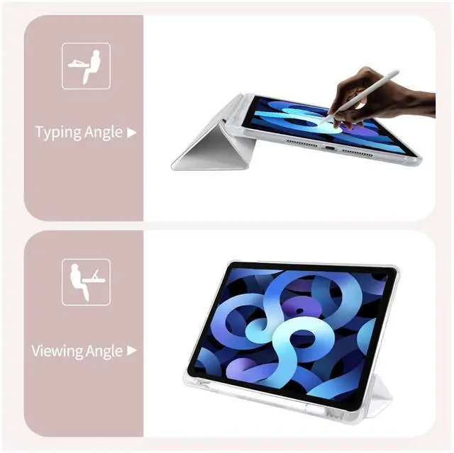 Alt view image 5 of 5 - Cute Kawaii Y2K Star for iPad Air5/Air4 Case with Pencil Holder, Auto Sleep/Wake, Leather Soft TPU Back Cover for iPad 10.9 Inch 2022/2020