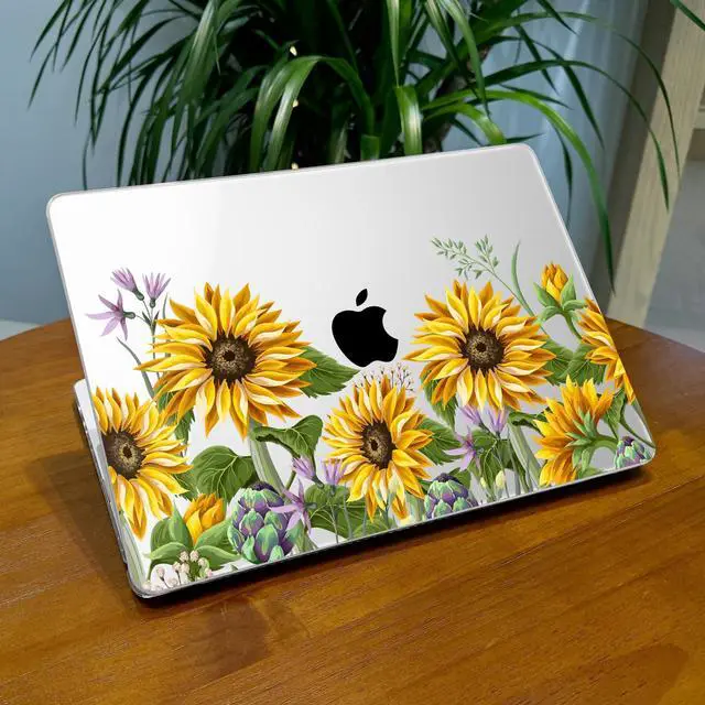Alt view image 4 of 5 - Lepeoac Case for MacBook Air 15 Inch 2025 2024 2023 Release M4 A3241 M3 A3114 M2 A2941, Hard Shell with Screen Protector & Keyboard Cover, Compatible with Touch ID, Sunflowers