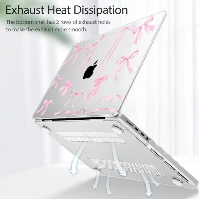 Alt view image 5 of 5 - Lepeoac for MacBook Pro 16 inch Case 2021 2022 2023 2024 Release A3186 A3403 M4 A2991 M3 A2780 M2 A2485 M1 Pro/Max, Hard Shell Case with Screen Protector & Keyboard Cover, Bowknot
