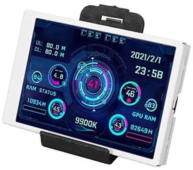 Main image of 3.5in Computer Temp Monitor, IPS Full View Temperature Display, USB Mini Screen for AIDA64 PC CPU RAM, Plug and Play (White)