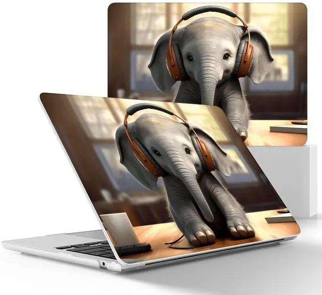 Main image of May Chen for MacBook Air M4 M3 M2 13.6 inch Case 2025 2024 2023 2022 Release, Models: A3240 A3113 A2681, Flexible Plastic Case for M4 13.6" Laptop, Hard Shell with Keyboard Cover, Cute Baby elephent