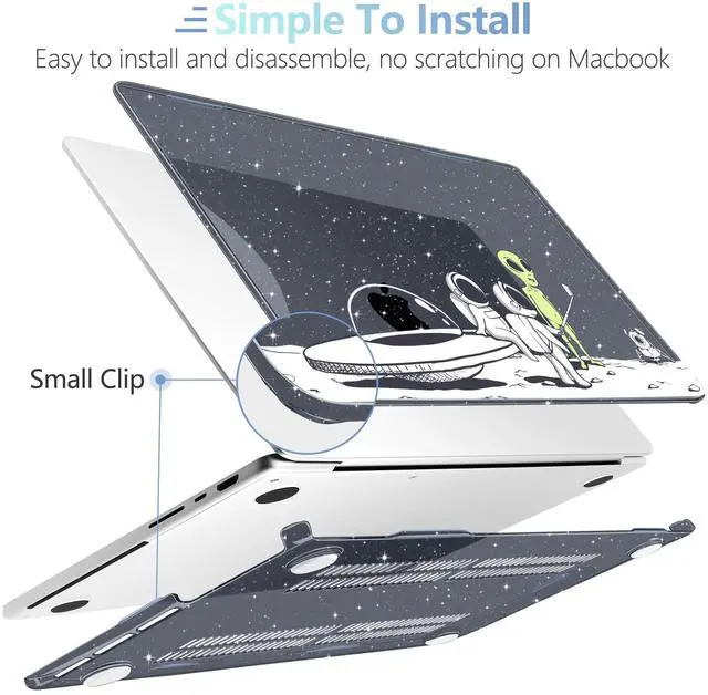 Alt view image 5 of 5 - MEEgoodo Case for M4 MacBook Pro 16 inch Case 2024 2023 2021, Fit Model A3403/A3186/A2991/A2780/A2485 M3 M2 M1 Pro/Max Chip, Laptop Hard Shell Cases with Keyboard & Camera Cover, Astronauts & Alien