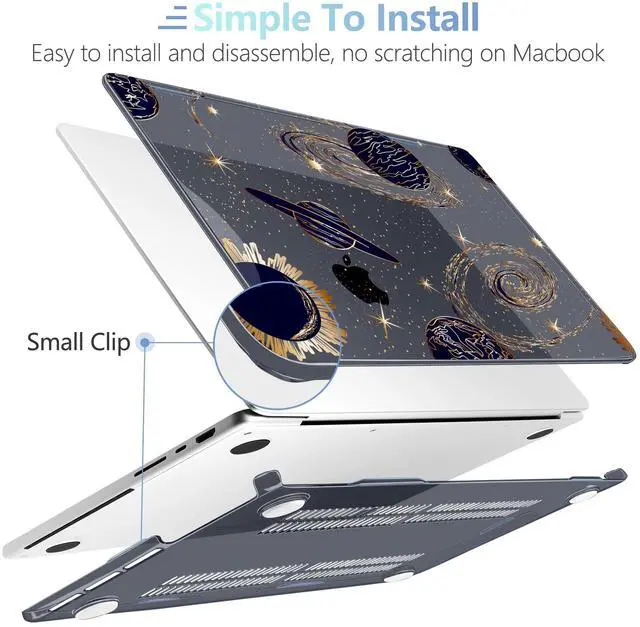 Alt view image 5 of 5 - MEEgoodo Case for M4 MacBook Pro 16 inch Case 2024 2023 2021 (A3403/A3186/A2991/A2780/A2485) M3 M2 M1 Pro/Max Chip, Laptop Hard Shell Cases with Keyboard Cover & Trackpad Film, Planets & Galaxies