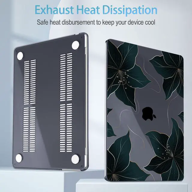 Alt view image 3 of 5 - Mektron Designed for 2025/2024/2023 MacBook Air 15 INCH M4 A3241 /M3 A3114 /M2 A2941 Case, Printed Plastic Hard Shell Cover with 15.3" Liquid Retina Display Touch ID, Floral C218