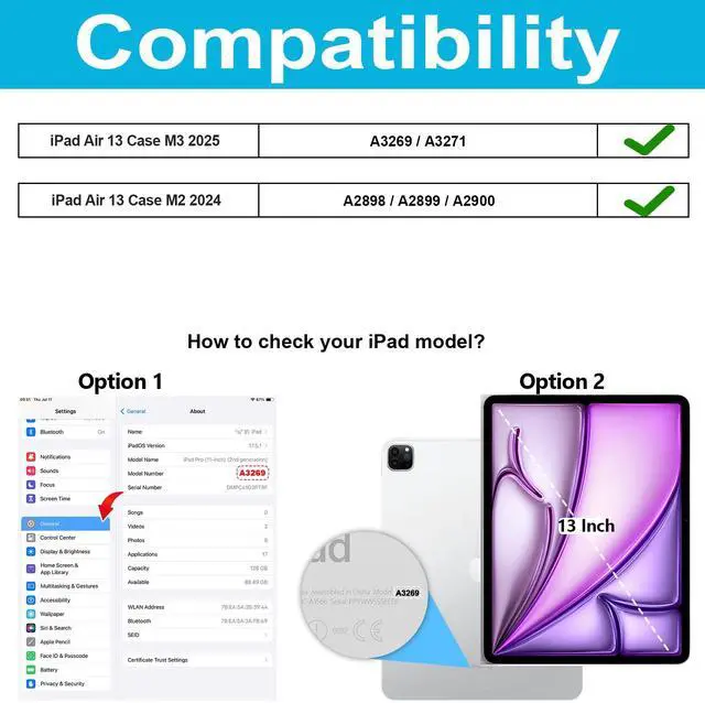 Alt view image 2 of 5 - Case for iPad Air 13 Inch M3/M2 (2025/2024): Silicone Shockproof Case with Screen Protector - Stand - Handle - Shoulder Strap - Pen Holder- Blue
