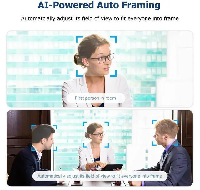 Alt view image 4 of 5 - Conference Room Camera, All-in-One 4K Webcam with Microphone and Speaker, AI Tracking and Auto Framing, Wide Angle of View, Plug and Play USB Webcam for PC, Mac, Meetings, Teams, Zoom & Webex