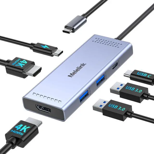 Main image of Docking Station to Dual HDMI Monitor, USB C to Dual HDMI Adapter, USB-C HUB with 2xHDMI Ports 4K 60Hz, 100W PD Charging, USB-A&C 3.0, Laptop Docking Station Compatible with Dell, HP, Lenovo, and More