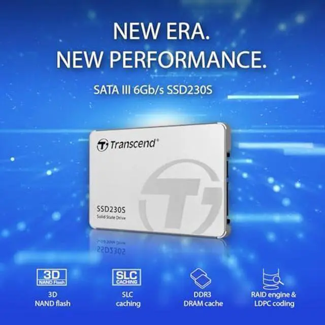 Alt view image 3 of 5 - Transcend 1TB 2.5" SATA III 6Gb/s SSD with DRAM, Up to 560MB/s, Compatible with PS4, Laptops, Desktops, PCs, Notebooks, Internal Solid State Drive with SLC Cache, 3D TLC NAND, RAID Engine, LDPC Coding