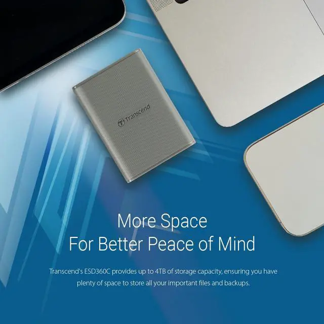 Alt view image 4 of 5 - Transcend 2TB External SSD, USB 3.2 Gen 2 (20Gbps), Up to 2,000MB/s, Portable SSD with 2-in-1 USB-C Cable, for Steam Deck, ROG Ally, MSI Claw, Windows&Mac, iPhone, iPad, Android, PS5, Xbox, Smart TV