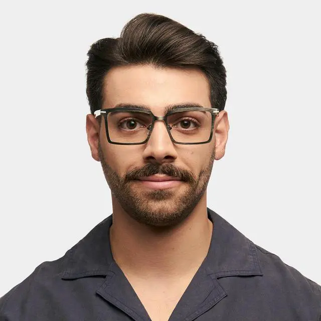 Alt view image 2 of 5 - Zeelool Blue Light Glasses for Men Classic Rectangle Blue Light Blocking Glasses TV Phone Computer Gaming Glasses Sharma ZJGM883077-01 Black