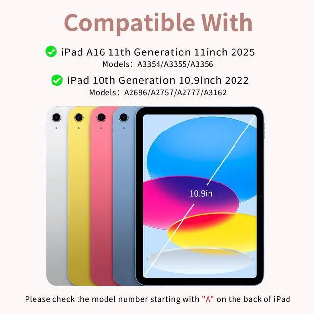 Alt view image 2 of 5 - Keyboard Case for iPad (A16) 11th Gen 11 Inch 2025, for iPad 10th Generation 10.9 inch 2022 Case with Magnetic Wireless Detachable Keyboard & Pencil Holder (Non Luminous Keyboard)