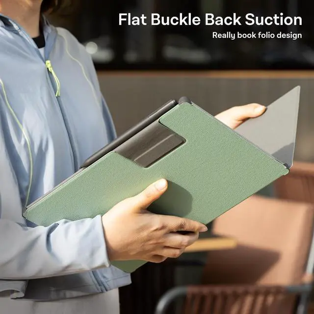 Alt view image 4 of 5 - CoBak Premium Magnetic Case for Remarkable Paper Pro 2024 Released 11.8 inch, PU Leather Smart Auto Sleep/Wake Book Folio Cover with Corner Protection and Pen Holder Strap, Sage