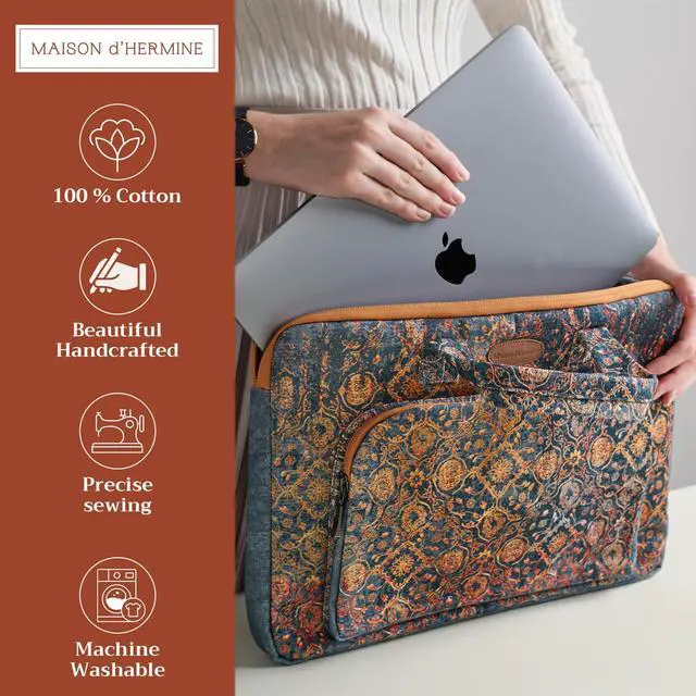 Alt view image 2 of 5 - Maison d'Hermine Laptop Bag with Pocket upto 13.5 inch Stain and water repellent Cotton canvas - Imperfection