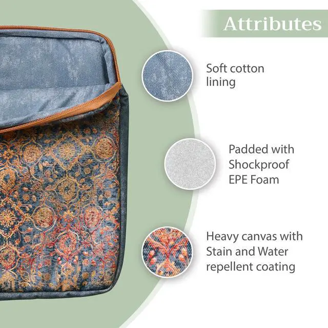 Alt view image 4 of 5 - Maison d'Hermine Laptop Bag with Pocket upto 13.5 inch Stain and water repellent Cotton canvas - Imperfection