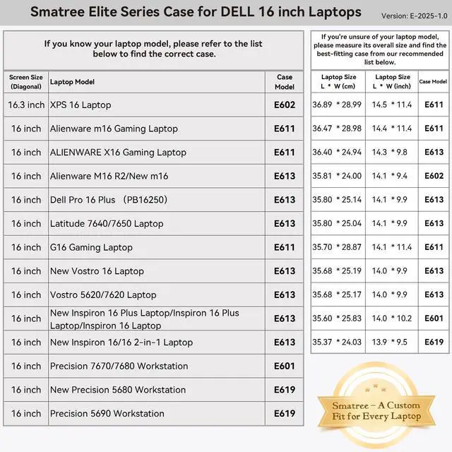 Alt view image 3 of 5 - Smatree 16 inch Laptop Sleeve for DELL Precision 7670/7680 Workstation, DELL Protective Laptop Case with Accessory Pocket, YKK Zipper, Patented Shockproof Design (E601)