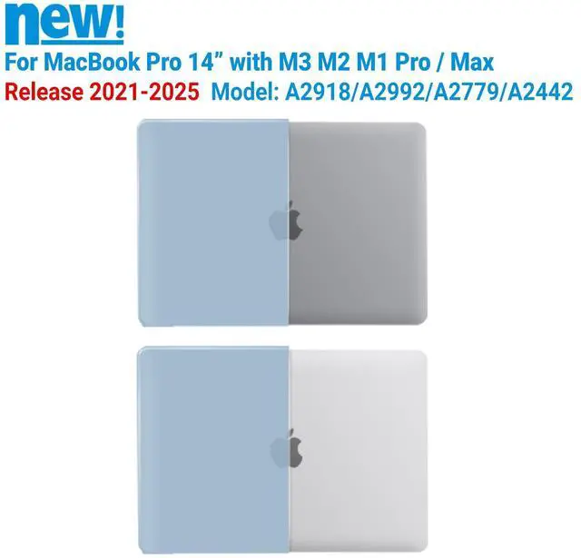 Alt view image 4 of 5 - IBENZER Case for MacBook Pro 14 Inch Case 2025 2024 M4 M3 M2 M1 A3112 A3185 A3401 A2918 A2992 A2779 A2442 Pro/Max, HardShellCase & SleeveBag &KeyboardCover &Type-c(2025-2021), SierraBlue,T14SIBL+3