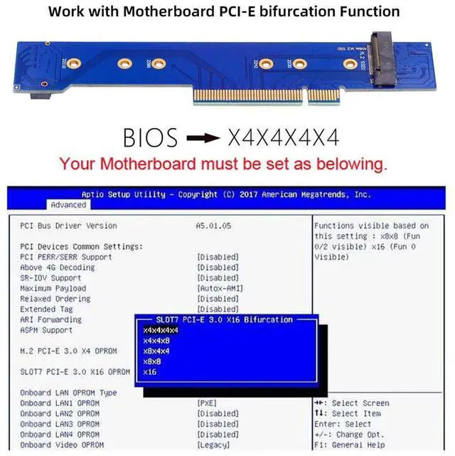 Alt view image 3 of 5 - Xiwai Dual 2X NVME M.2 SSD to PCIE Express Gen4 X8 X16 Raid Controller Card Low Profile VROC Raid0 Hyper Adapter