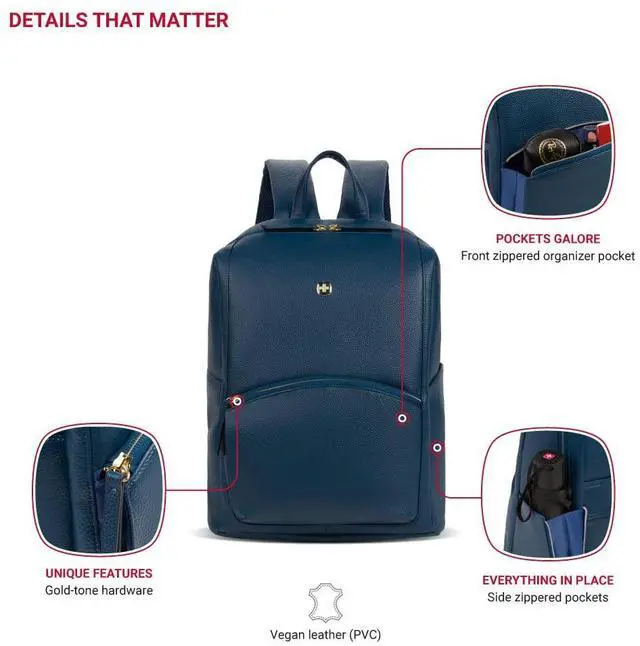 Alt view image 4 of 5 - SwissGear Serenity Luxe Women's Laptop Backpack, Blue, 16 Inches