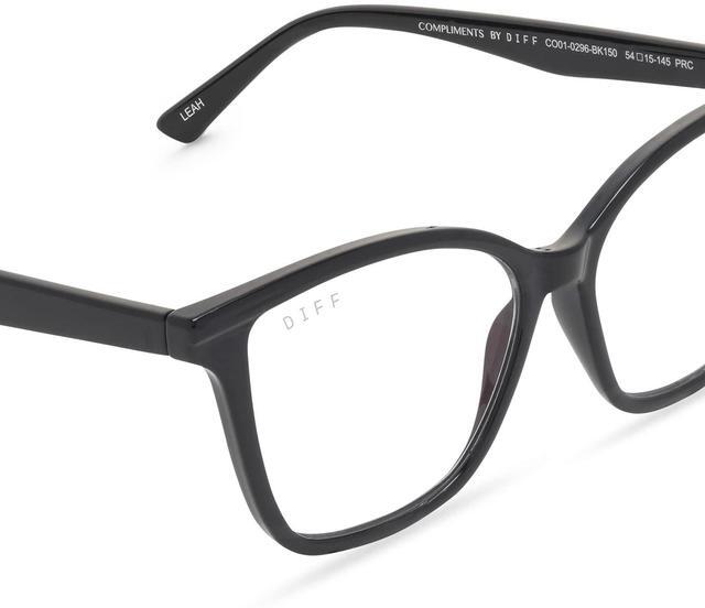 Alt view image 5 of 5 - DIFF Reading glasses for Women, Lightweight Oversized Readers Leah 1.75 designer blue light glasses with magnification, Black