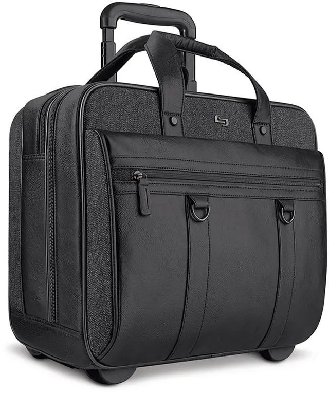 Main image of Solo New York Rolling Case with Wheels - Roller Laptop Bag, Wheeled Briefcase for Women & Men, Carry On Size for Travel, Fits 17.3" Computer - MacDougal, Black
