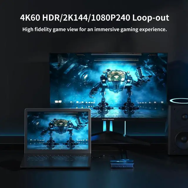 Alt view image 4 of 5 - 4K@60fps Capture Card, Yinker 2K@144fps 1080p@240fps Video Capture Card, HDR & VRR Capture and Loop-Out, No Latency for Live Streaming, Gaming, Camera, Switch, Xbox and PS5