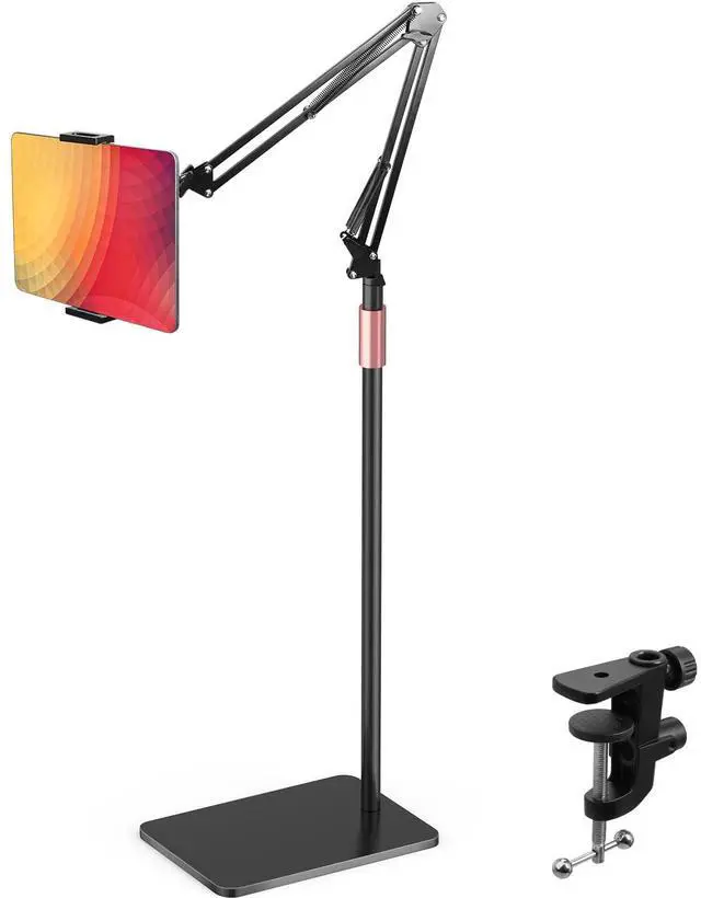 Main image of IceFun Tablet Floor Stand with Two Bases, Adjustable Universal Metal Tablet Stand Holder Supports Both Floor and Desktop UseCompatible with iPad/iPhone/Kindle or Other 4.7~13Devices