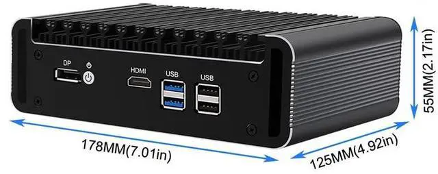 Alt view image 3 of 5 - 6 Ports Firewall Micro Appliance, Mini PC Intel Quad Celeron N5105, Inter i226-V LAN, DDR4 RAM, AES-NI, Router PC, VPN, 8 GB RAM 128 GB SSD
