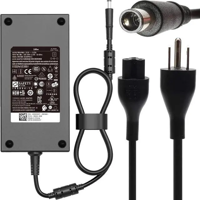 Main image of 180w 19.5V 9.23A AC Laptop Charger Fit for DELL Precision 7510 7520 7530 7540 7550 7560 3530 7730 5530 M4600 M4700 M4800 M6400 M4500 DA180PM111 Laptop Adapter Power Supply Cord