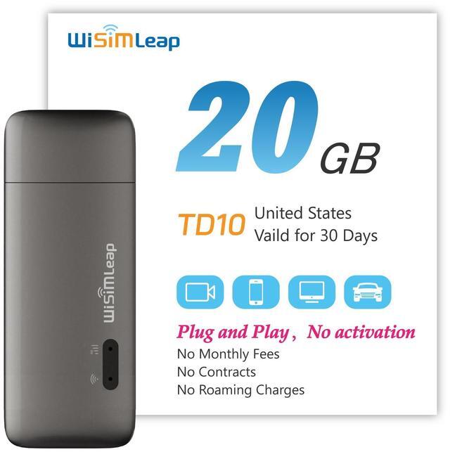 Main image of 4G LTE Portable WiFi Hotspot for Travel No SIM Required, No Contract, Pocket Router Road Trips & Vehicles Works in 150+ Countries 20GB Data for US Plug and Play