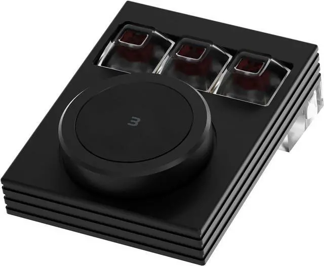Main image of Nlofin Macro Keyboard - Programmable Mini 3-Key OSU Keypad, Copy Paste with Knob, Type-C Interface, Win & Mac Compatible (Black)