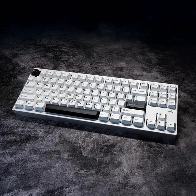 Alt view image 3 of 5 - KEEBMONKEY WOBKEY Crush 80 Reboot CNC Aluminum 5-Second Quick-Release Triple-Mode Connectivity Mechanical Keyboard with Superior Acoustics (Lite Silver)