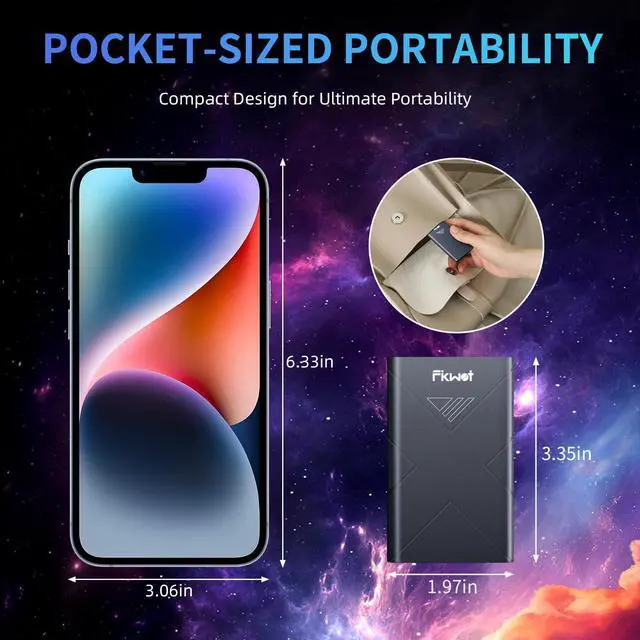 Alt view image 3 of 5 - Fikwot 500GB External SSD, Portable SSD, Up to 2000MB/s, USB 3.2 Gen2x2 External Solid State Drives, Compatible with Smart TV, PS5/PS4(Pro), iPhone 15/16, Xbox, Mac & Windows and Other Devices(FP80)