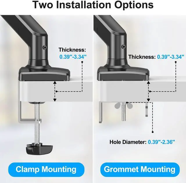 Alt view image 3 of 5 - ErgoFocus Laptop Stand Desk Mount, 2 in 1 Function, Gas Spring Arm Fits Max 17" Notebook and 32" Computer Screen, Single Monitor Mount with Laptop Tray, Holds up to 17.6lbs