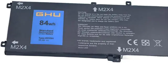 Alt view image 3 of 5 - GHU 4GVGH Battery Compatible with Dell Precision 5510, Dell XPS 15 9550 - Premium 84Wh, UL Tested, Fast Charging, 1P6KD and -Free Return