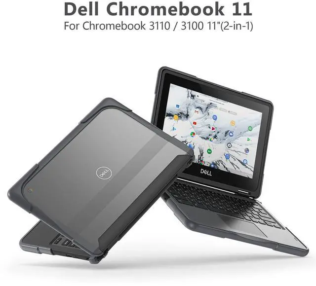 Alt view image 3 of 5 - Batianda Laptop Case Fits 11" Dell Chromebook 3110/3100 Laptop Designed for K-12 Students, Teachers and ClassroomsHeavy Duty Rugged Shockproof Soft Bumpers for Reliable Device Protection,Gray