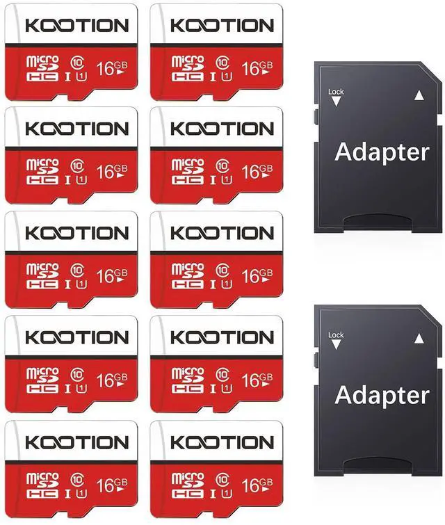 Main image of KOOTION 10 Pack 16GB Micro SD Card Class-10 Micro SDHC Card 16 gb UHS-I High Speed TF Card R Flash C10 U1 Memory Card