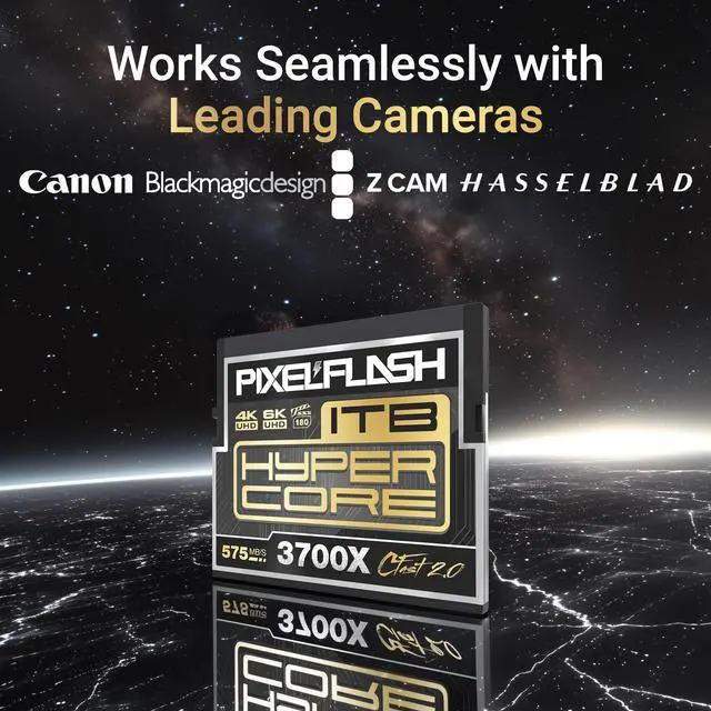 Alt view image 3 of 5 - PixelFlash 1TB CFast 2.0 Card 3700X HyperCore 575MB/s SATA3 VPG180, CFast Card for DSLR Cinematic Video & Photo Cams Lab Tested, Certified Flash Memory 1 TB 2025 Model