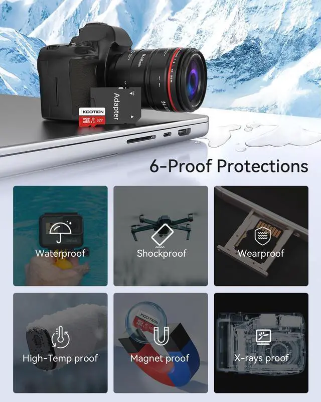 Alt view image 3 of 5 - KOOTION 32GB Micro SD Cards 10-Pack, UHS-1 TF Flash Memory Card, U1, Class 10 microSDHC Card with Adapter