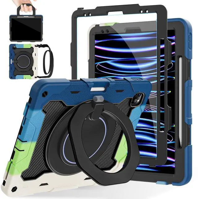 Main image of ROISKIN for iPad Pro 12.9 -Inch Case (6th, 5th, 4th & 3rd Gen)with HD Screen Protector, 360 Stand, Handle, Pencil Holder,Shoulder Strap[15ft Drop Protection]Rugged Bulky Full Body 12.9 iPad Pro Case