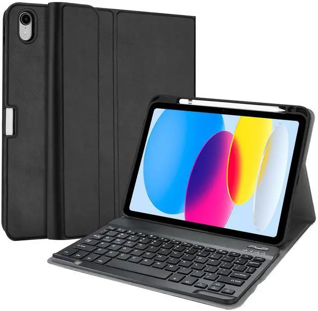 Main image of ProCase for iPad 11th (A16) 11-inch 2025 / 10th Generation Case with Keyboard 10.9 inch 2022, PU Leather Case with Magnetically Detachable Wireless Keyboard -Black