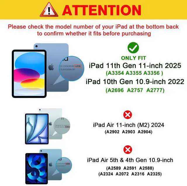 Alt view image 2 of 5 - ProCase for iPad 11th (A16) 11-inch 2025 / 10th Generation Case with Keyboard 10.9 inch 2022, PU Leather Case with Magnetically Detachable Wireless Keyboard -Black