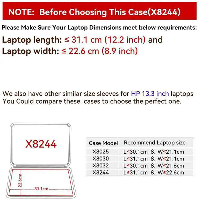 Alt view image 2 of 5 - Smatree Hard EVA Protective Sleeve Compatible for 13.3 inch HP Ellitebook 830 G5, Pro x360 435 G10, for 14 inch OmniBook Ultra Next Gen AI PC 14t-fh000, OmniBook Ultra AI PC 14-fd0087nr Case (X8244)