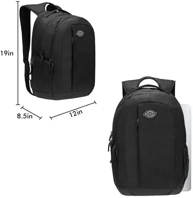 Alt view image 2 of 5 - Dickies Large Laptop Backpack for Men Women, Water Resistant College Computer Bag for School Travel Work, Fits 15.6 Inch Notebook (Black)