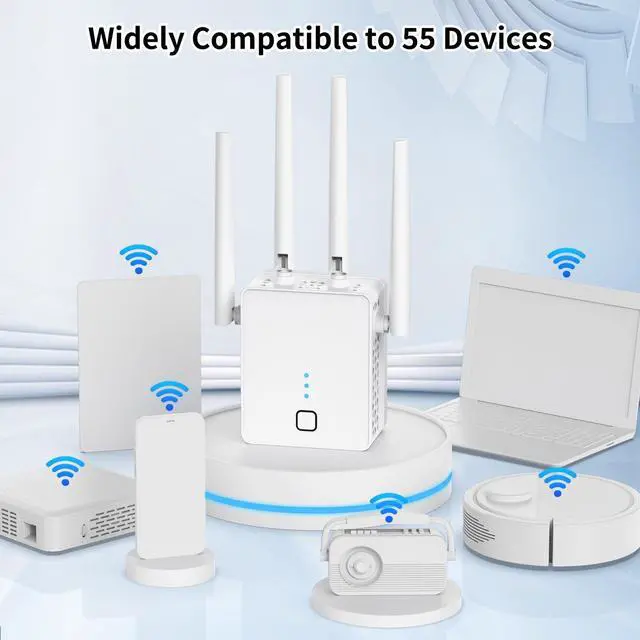 Alt view image 4 of 5 - nonser WiFi Extender, 2024 Fastest WiFi Booster 1200Mbps Dual Band (5GHz/2.4GHz) WiFi Extenders Signal Booster for Home, WiFi Repeater with Ethernet Port Covers up to 10000sq. ft and 55 Devices
