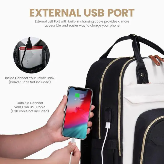 Alt view image 5 of 5 - LOVEVOOK Laptop Backpack Women,Large Capacity 17.3 inch Laptop Bag Travel Backpack for Women,Computer Work College Teacher Backpacks with USB Port,Waterproof Personal Item Backpack Casual Daypack