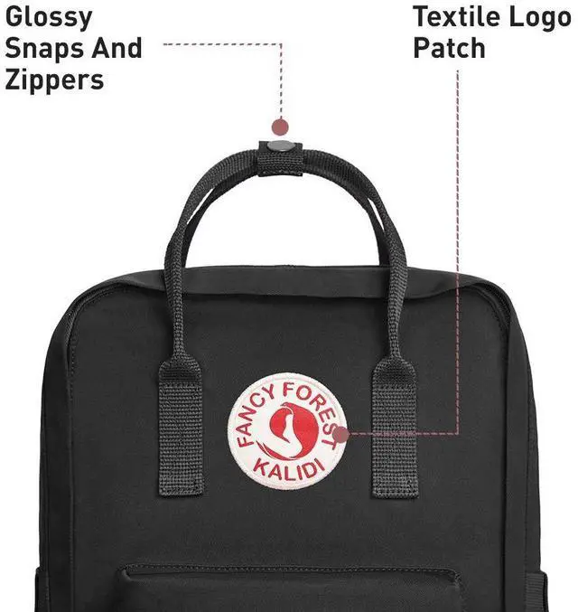 Alt view image 2 of 5 - KALIDI Casual Laptop Backpack 15 Inches Classic Camping Rucksack Travel Outdoor Square Daypack College Hiking Gym Bag, Black