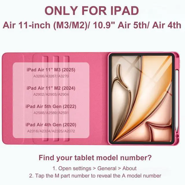 Alt view image 2 of 5 - Harvopu Compatible for iPad Air 11-inch/ 10.9" Air 5th 4th Generation Case with Keyboard - Backlit Detachable, Folio Cover with Pencil Holder for iPad Air 11 Inch M3/M2, Air 5/ Air 4 (Watermelon)