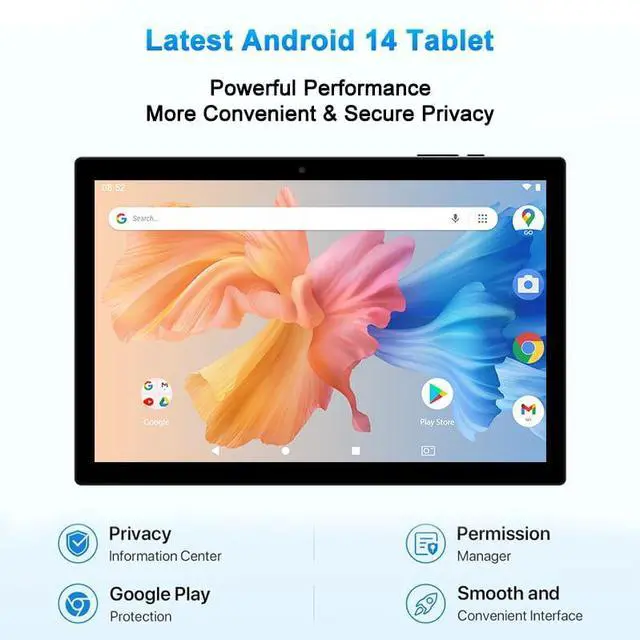 Alt view image 2 of 5 - BYANDBY Android 14, 2 in 1 Tablet with Keyboard, 10 inch Tablets, 8GB+64GB/1TB Expand, 2.4G+5G+Wi-Fi 6, Dual Camera, 6000 mAh, BT, GMS, Games, with Case (Green)